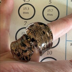 Black and Gold Statement Ring from Italy